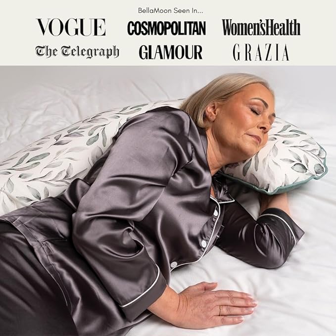 BellaMoon C Shaped Pregnancy Pillow for Sleeping (55 Inch) Maternity Body Pillow with Cooling Cover Soft Support for Women, Back, Legs, Belly C Pillow for Side Sleeping & Full Body pillows for adults