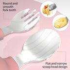 Deejoy Toddler Utensils - Stainless Steel Spoons and Forks, Kids Silverware Set with Travel Case (Pink)