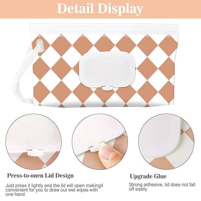 FEBSNOW 4 Pack Baby Wipes Dispenser Holder, Portable Refillable Baby Wet Wipes Pouch Container Reusable Travel Case