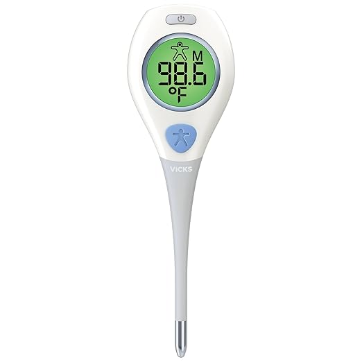 Vicks RapidRead Digital Thermometer, Temperature Readings in 2 Seconds, Use as Oral Thermometer, Baby Rectal Thermometer or Under The Arm, Water Resistant