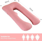 Amagoing Cooling Pregnancy Pillow for Sleeping, U Shaped Maternity Full Body Pillow for Women with Hip, Leg, Back Pain Support, Removable Cooling Cover Included (Pink)