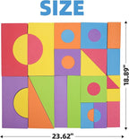 Large Building Foam Blocks for Toddlers, EVA Stacking Foam Building Blocks Toy Set, Non-Toxic, Washable, Early Learning Construction Toys & Gifts for Kids Boys & Girls (Blue, Pieces, 30)