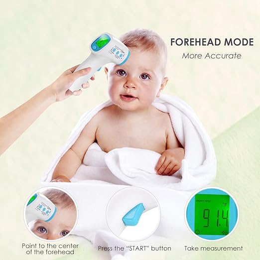 Baby Thermometer for Infants and Fever,No Touch Instant Read Digital Infrared Thermometer Gun with Fever Alarm, Touchless Kids Thermometer, Instant Accuracy Readings