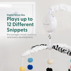 The Peanutshell Baby Crib Mobile for Boys & Girls, Musical, Montessori Nursery Mobiles, Black and White Crib Decor, High Contrast Mobile, Crib Toys Hanging, Crib Accessories Boy