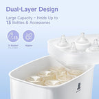 Snow Bear Baby Bottle Sterilizer and Dryer with Touchscreen, 6-in-1 Steam Bottle Sterilizer for Baby Bottles Pacifier, Breast Pump Part, 13 Bottles Extra-Large Capacity for Fast Drying Baby Essential