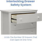 Delta Children Perry 3 Drawer Dresser with Changing Top and Interlocking Drawers, Moonstruck Grey