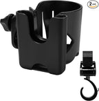 Accmor Universal Cup Holder with Hook, Stroller Cup Holder with Phone Holder, 360° Rotatable Large Caliber Designed Bottle Holder for Stroller, Bike, Wheelchair, Walker, Scooter