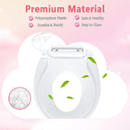 Toddler Toilet Seat with Potty Training Seat Round 16.5inch, 2 in 1 Toilet Seat for Family Built-in Baby Seat Removable, Soft Close + Easy Clean, PP Safe Material, White