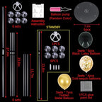 TONIFUL 6 Set Balloon Centerpieces for Table Black Gold Confetti Balloon Stand Kit for 2025 Graduation Party Decoration Birthday Anniversary Halloween 2025 Party Decorations