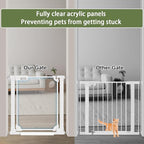 Clear Baby Safety Gate for Stairs,29"-48" Wide, 30" Tall Pressure Mounted Acrylic Pet Gate, Easy Walk Through Auto Close Child Gate for Doorways and House,29.52-47.24"