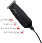 Red by Kiss Hair Clipper, Mini Cordless Hair Trimmer, Long Lasting Hair Cutting Kit, USB-C Rechargeable Haircut Beard Trimming Clippers for Men Women Kids, Portable Grooming Kit (Black)