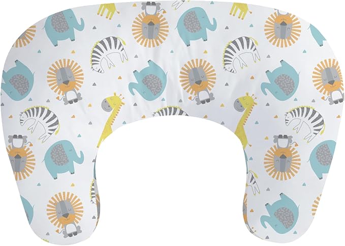 Little Grape Land New Nursing Pillow for Breastfeeding, Larger Breast Feeding Pillow and Positioner with Removable Cover for More Support, Tummy Time and Bottle Feeding Support Pillow, Animals