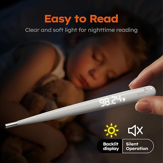 Oral Thermometer for Adults and Kids，Rechargeable Fast Reading Digital Thermometer with LED Display，Medical-Grade Accurate Rectal Thermometer for Babies