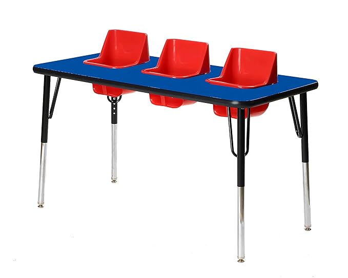 3-Seat Feeding Table (Red Top, Red Seats, Black T-Mold)