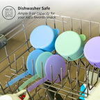 Silicone No Spill Snack Cups for Toddlers – Portable Baby Snack Cup Containers with Dustproof Lid – Dishwasher-Friendly Toddler Spill Proof Cups Without BPA, Lead, or Phthalates – Blue and Pink