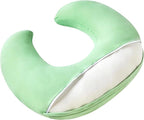 Nursing Pillow, Plus Size Breastfeeding Pillow Original Support for Baby Boys Girls Breastfeeding Essentials, with Removable Soft Cotton Cover (Green, Large (25.59 * 20.08 * 6.30 Inches))