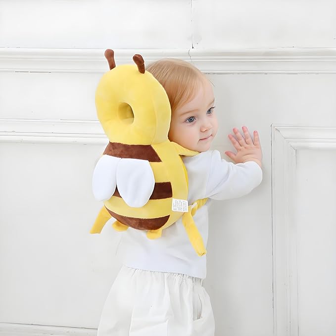 PandaEar Baby Head Protection Backpack, Toddler Walking Head Protector, Adjustable Head Protector Pad Safety Cushion (Yellow)