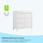 Graco Sasha 3-Drawer Chest with Changing Table Topper (White) – GREENGUARD Gold Certified, Nursery Bedroom Wood Chest with Spacious Storage, Interlocking Drawer System, Pre-Installed Tracks
