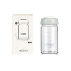 COMI Wide Neck Glass Breastmilk Collection n Storage Bottle, 6oz with Screw Ring Sealing Disk; Re-markable Sealing Disc. BPA Free, Fits Breast Pumps & Nipples (Gray Lids)