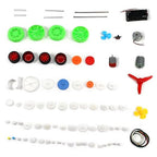 Fielect 69Pcs Plastic Gear Kit DC Motor Gears Kit DIY Gear Assortment Accessories Set for Motor Robot Various Gear Axle Belt Bushings