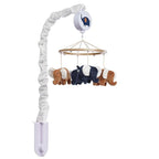Lambs & Ivy Playful Elephant Blue/White Musical Baby Crib Mobile Soother Toy