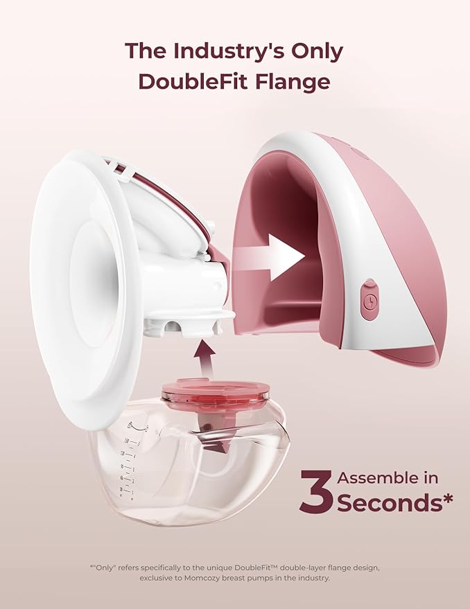 Momcozy Breast Pump Hands Free Upgraded Mobile Flow | M9, App Discreet Control with Personalized Multi-Modes & 15 Levels, Wearable Breast Pump 24mm, 2 Pack Cozy Red