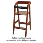 PandaEar Wooden High Chair for Toddlers, Adjustable Child Highchair Feeding Chair with Removable Cushion & Steps for Kids Dining, Eating, Studyin (Walnut)