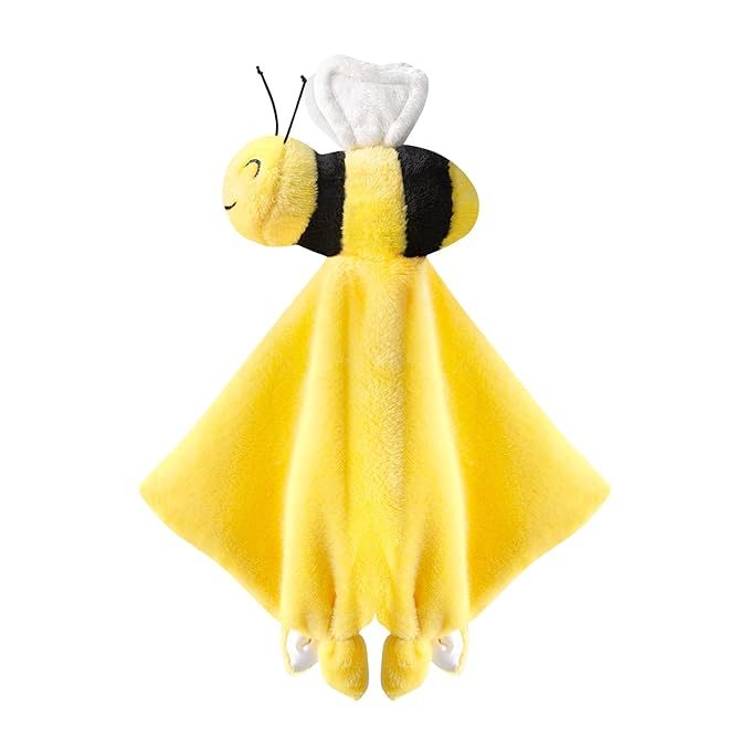 Pro Goleem Bee Loveys for Babies Soft Security Blanket Baby Snuggle Toy Stuffed Animal Blanket Unisex Lovie Baby Gifts for Infant and Toddler Yellow 12 Inch