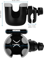 Accmor Stroller Cup Holder with Phone Holder, Bike Cup Holder, Universal Cup Holder for Uppababy Nuna Doona Strollers, 2-in-1 Cup Phone Holder for Stroller, Bike, Wheelchair, Walker, Scooter