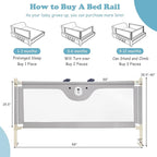 BABY JOY Bed Rail for Toddlers, 69’’ Extra Long, Height Adjustable & Folding Baby Bed Rail Guard w/Breathable Mesh & Double Safety Child Lock for Kids Twin Double Full Size Queen King Mattress (Gray)