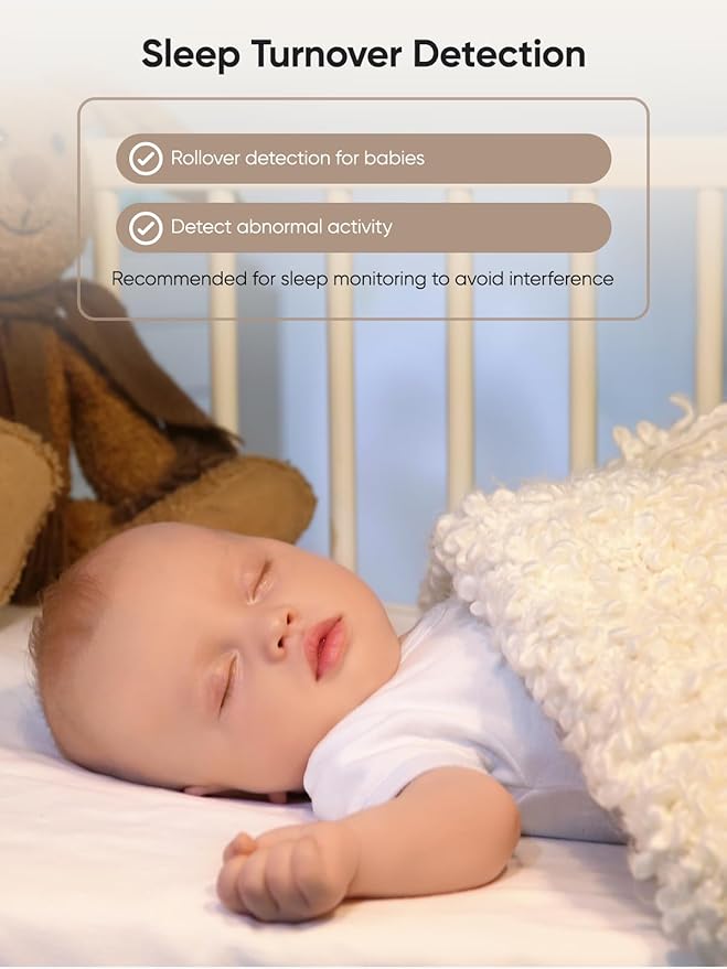 bonoch Add-on Baby Camera Unit for BBM14/BBM16, 1440p HD Video Baby Monitor Camera No WiFi, Security Split-Screen, Auto Night Vision, 4X Zoom, 2-Way Audio, Temperature Sensor, 3 White Noise 3Lullabies