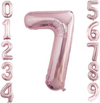 GOER Rose Gold Foil Balloons Number 7,Huge Number Balloons for 7th Birthday Party Supplies Anniversary Decorations(3 pcs,42 inch,32 inc,16inch)