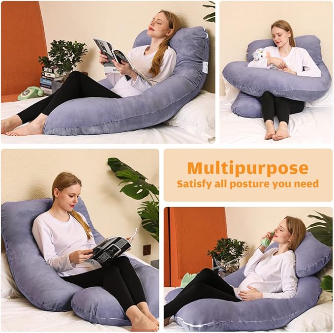 Chilling Home Pregnancy Pillow, U Shaped Full Body Maternity Pillow 58 inch, Pregnant Women Must Haves Pregnancy Pillows for Sleeping with Removable Cover