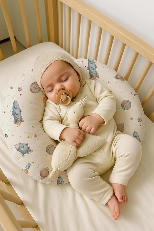 Nursing Pillow Covers 2 Pack, Breastfeeding Pillow Slipcovers Soft and Stretchy, Nursing Covers for Baby Girls Boys Newborn (Stellar Adventure)