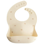 mushie Silicone Baby Bib | Adjustable Fit Waterproof Bibs (Pretzel)