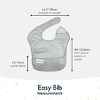 Tiny Twinkle Mess Proof Baby Bibs for Eating - Waterproof, Wipeable Bibs - Toddler Bibs - Travel Friendly - PFAS, PVC, BPA, Phthalate Free - Baby Food Bibs(5 Pack, Unisex Solids)