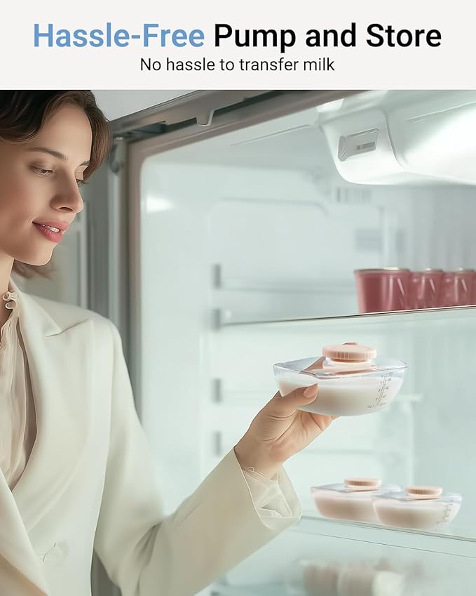 Bear Breast Pump Hands Free, Wearable Breastfeeding Pumps Strong Suction Low Noise, 4 Modes& 9 Levels Electric Breast Pump Portable, 19/21/24mm Insert Flange, 2 Packs