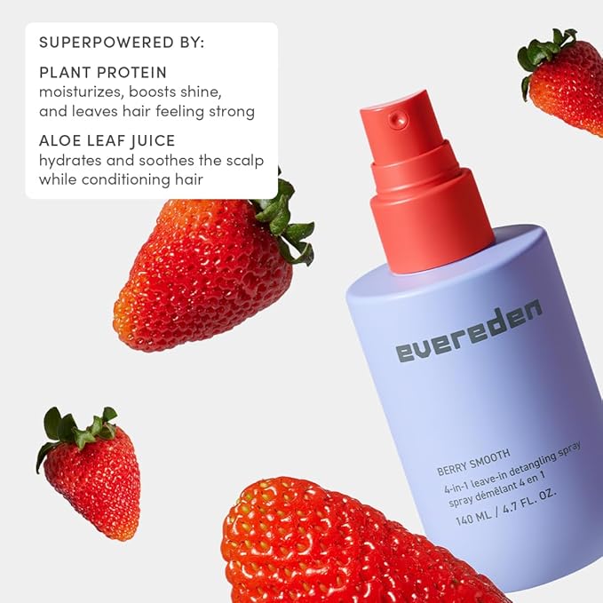 Evereden Kids Detangler Spray: 4-in-1 Leave-In Hair Spray | Detangle, Moisturize & Strengthen| Easily Tackle Even the Toughest Knots | Clean & Vegan All types of Hair Product for Kids | Pack of 2