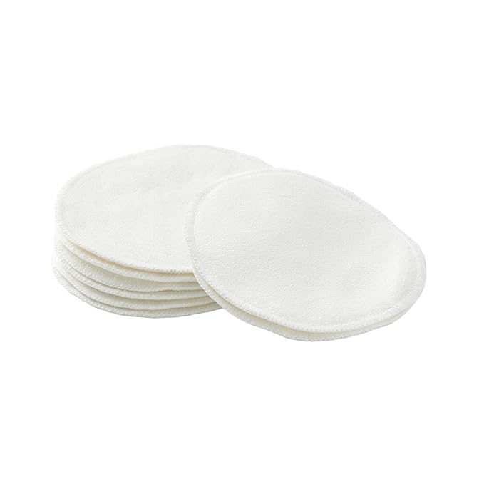 Dr. Brown's Reusable Breast Pads for Breastfeeding, Washable Nursing Pads with Laundry Bag, Day & Night Absorption, 8 Count