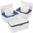NOVWANG 3 Pack Baby Wipes Dispenser Wipe Holder with Lids, Keeps Wipes Fresh, Refillable Wipes Container with Sealing Design, Bathroom Tissues Wipes Case Box