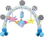 Travel Arch Bassinet Mobile Toys for Infant & Toddlers,Clip on Stroller Toy Crib Accessory & Pram Activity Bar Toy for Indoor and Outdoor (Elephant)