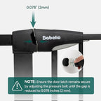 Babelio Upgraded Baby Gate with Cat Door, 29-43" Auto Close Durable Dog Gate for Stairs, Doorways and House, Easy Walk Thru Safety Gate with Pet Door Includes 4 Wall Cups, Black