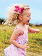 Wee Ones Girls' Plain Wrap Classic Grosgrain Hair Bows on a WeeStay No-Slip Hair Clip, Handmade, King, Blue Bird