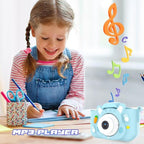 Kids Camera Toys,48MP Dual Lens with 64G SD Card and Cartoon Soft Cover for 3-8 Year Old Girls Boys (Bluer)