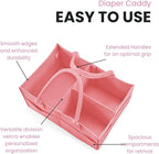 PandaEar 2 Pack Baby Diaper Caddy Organizer, Portable Diaper Holder Nursery Storage Basket for Wipes & baby stuff, Collapsible Baby Organizers with Divided Design (Red/Pink)