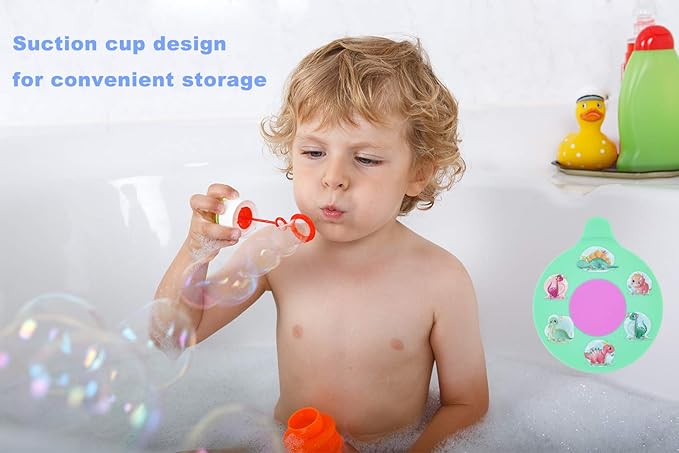 Bathtub Drain Stopper, Silicone Tub Stopper Plug, Universal Bath Drain Cover, Beautiful Coral Reef Illustration, Kids Tots Babies Gift (Green Dinosaur)