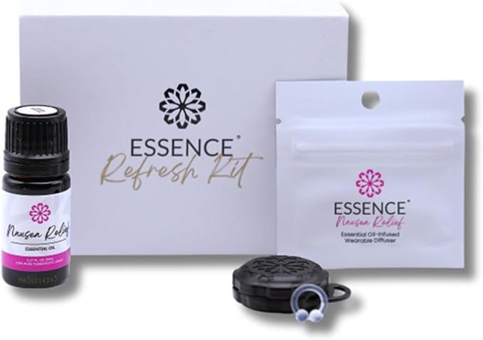 Essence Wearable Aromatherapy Nasal Diffuser – Nausea Relief Essential Oil Nose Ring Refresh Kit – Personal Scent Clip for Travel, Work & Everyday Use – Made in USA