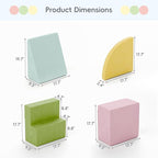 Large Baby Climbing Blocks – 6 Pcs Climbing Toys for Toddlers - Ultra High Density Soft Foam Play Gym Equipment Easy Wash for Indoor Nursery, Classic (Pink, 4-Piece)