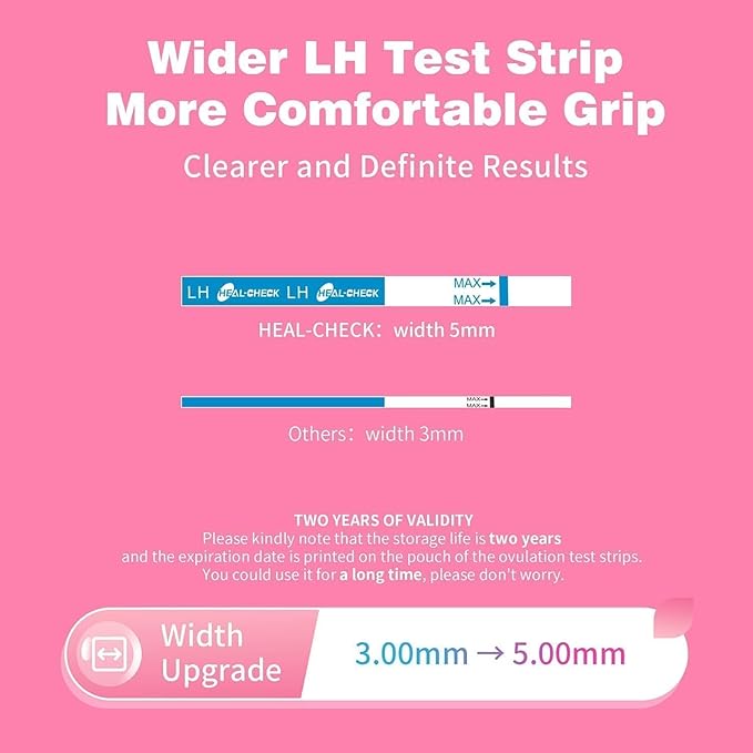 50 Count Ovulation Test Strips with Cups, Bulk Ovulation Test Strips for Women, Ovulation Predictor Kit, Accurate Fertility Tests for Home, Individually Wrapped 5mm LH