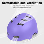 Skateboard Bike Helmet for Adults Women Men Youth Kids (2-3-5-8-14+ Years Boys Girls) - Lightweight Multi-Sport Adjustable Helmets for Bicycle Skateboard Scooter Skate Cycling